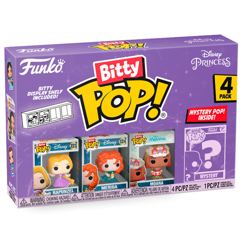 blister pack of 4 bitty pop disney princess rapunzel figures