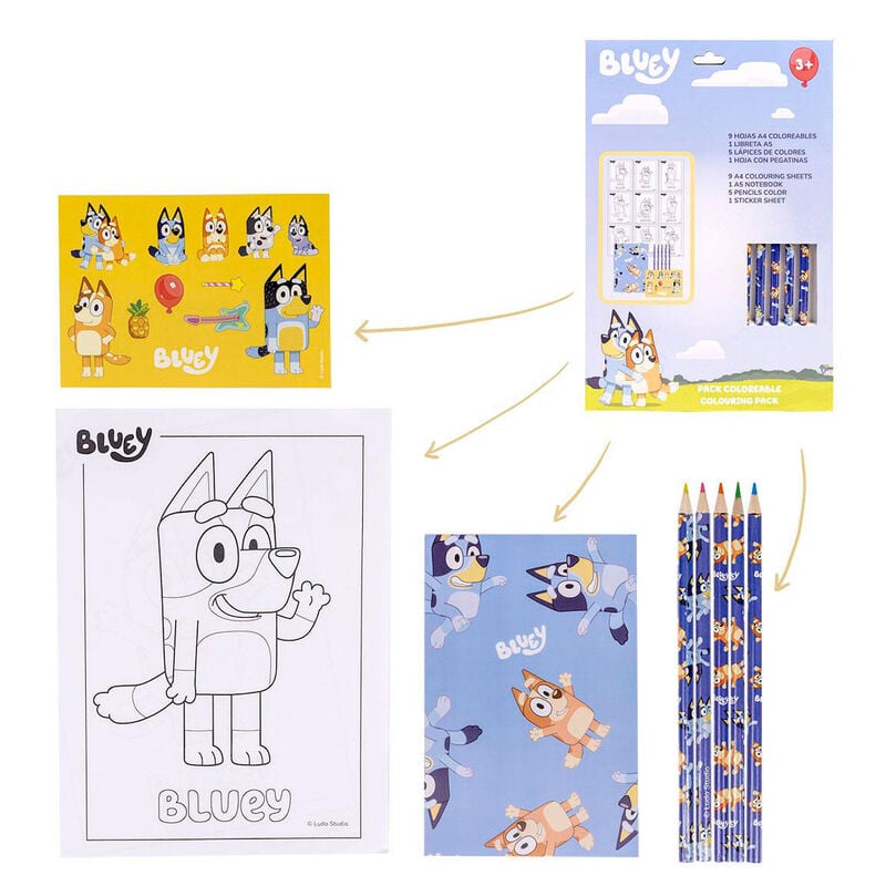 Bluey colorable stationery set