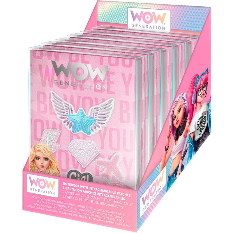 Caderno Wow Generation com patches intercambiáveis