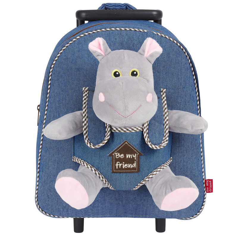 trolley  plush hippo holly 38cm