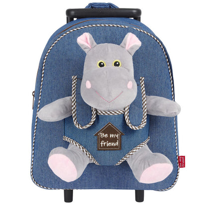 trolley  plush hippo holly 38cm