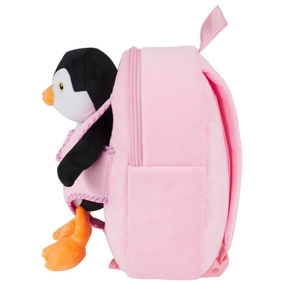 Sac à dos réversible + peluche pingouin Peggie 27 cm