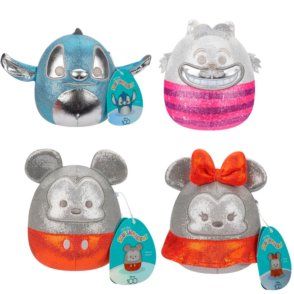 blister of 4 disney squishmallows plush toys 12cm