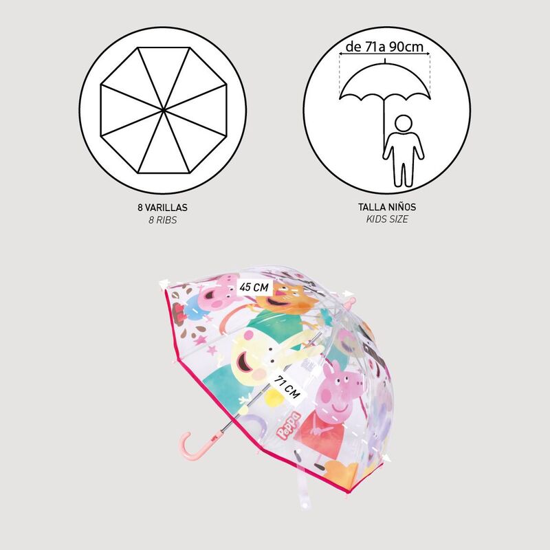 Peppa Pig Bubble Manual Umbrella 45cm