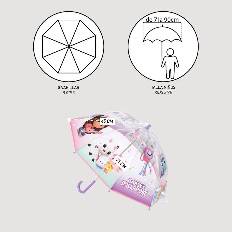 Gabbys Puppenhaus Bubble Regenschirm  manuell  45 cm