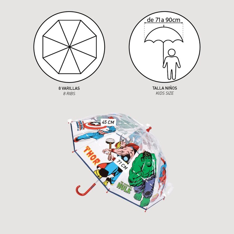 Avengers Marvel Bubble Manual Umbrella 45cm