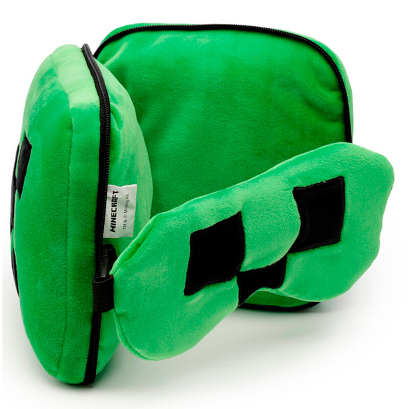 Almofada de viagem Minecraft Creeper com máscara para os olhos Relaxeazzz