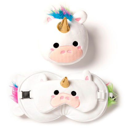 unicorn travel pillow eye mask relaxeazzz