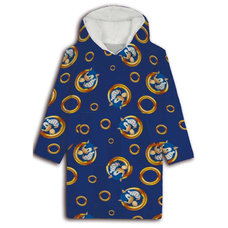 adult oversized sonic the hedgehog coral sweatshirt robe