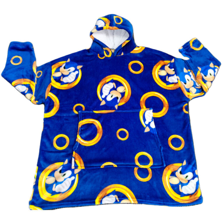 Children's coral Sonic the Hedgehog oversized sweatshirt robe