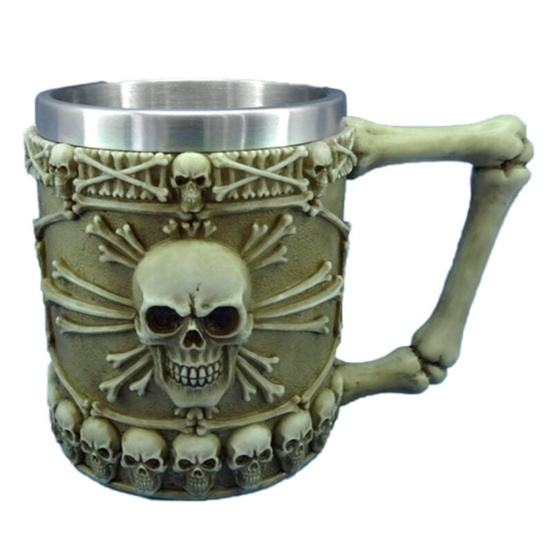 skull and bone game jug
