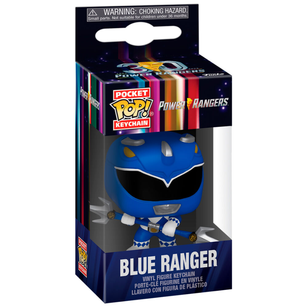 pocket pop power rangers 30th anniversary blue ranger keychain