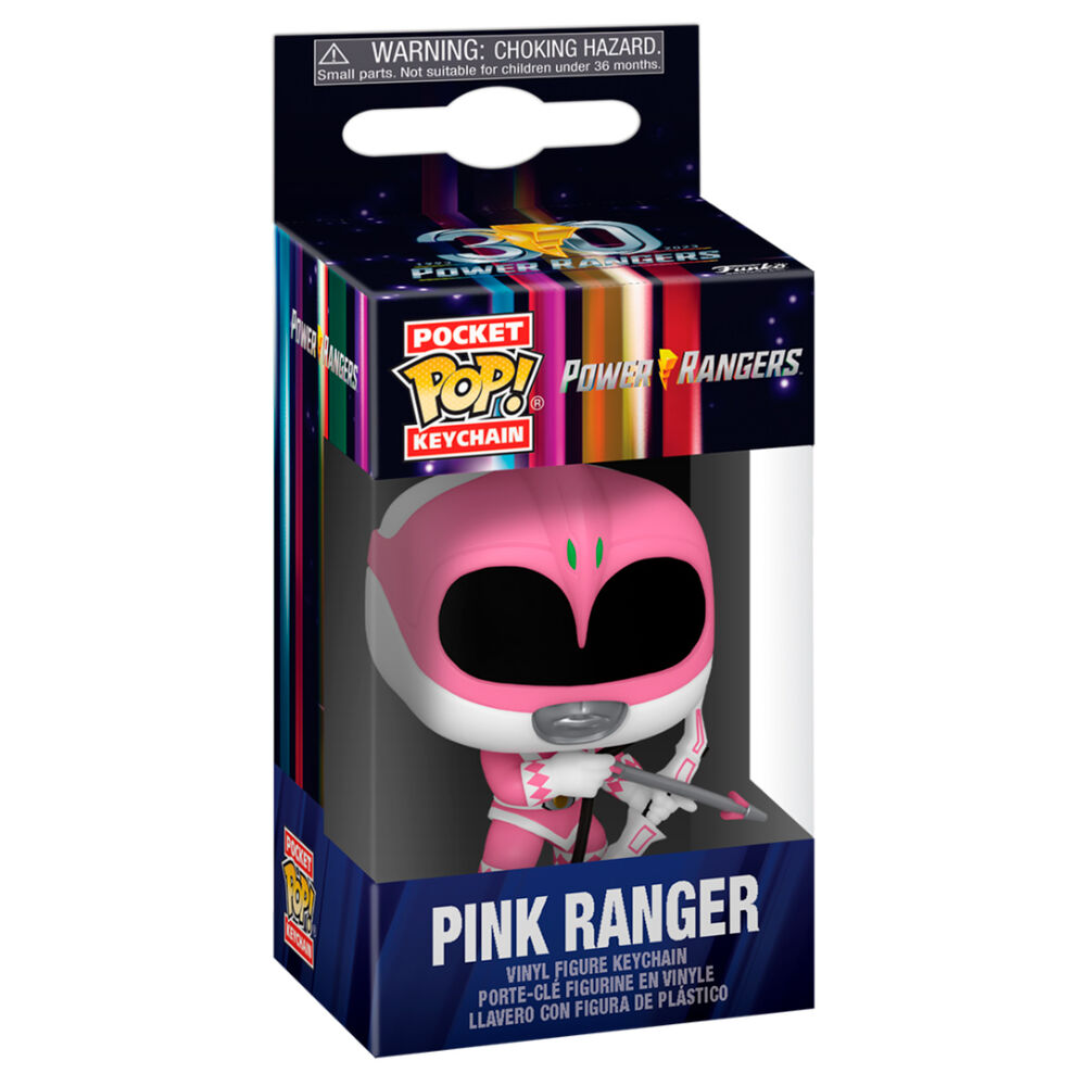 pocket pop power rangers 30th anniversary pink ranger keychain