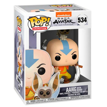 avatar the last airbender aang with momo pop figure