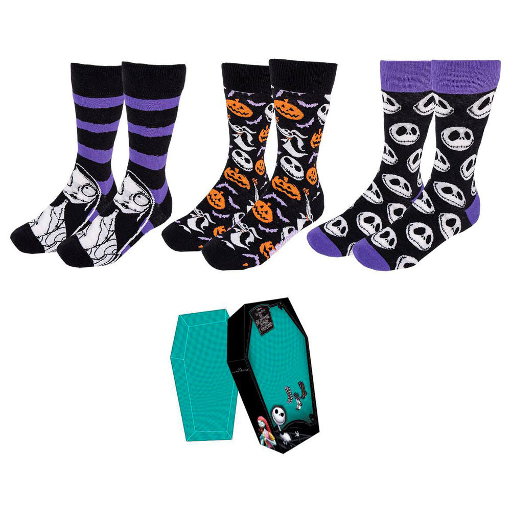 set of 3 nightmare before christmas disney socks
