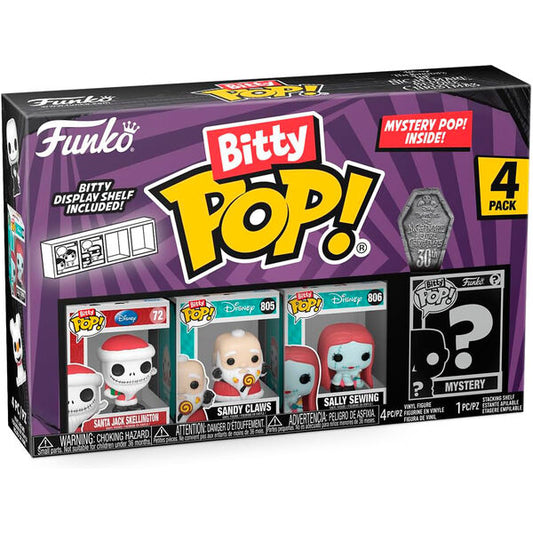 blister pack of 4 bitty pop disney nightmare before christmas santa jack figures