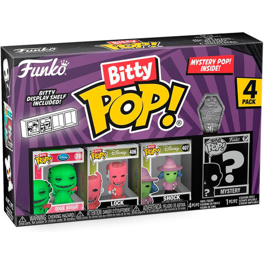 Confezione blister da 4 statuette Bitty POP di Oogie Boogie tratte da Nightmare Before Christmas della Disney
