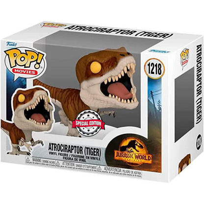 jurassic world atrociraptor tiger exclusive pop figure