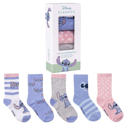 blister pack of 5 stitch disney socks