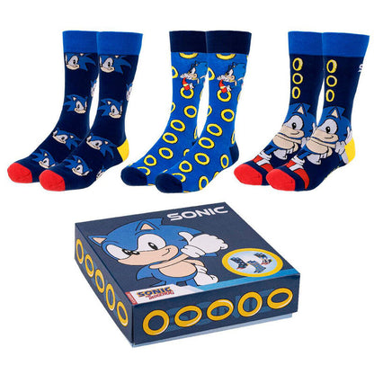 Set mit 3 Sonic the Hedgehog Socken für Erwachsene