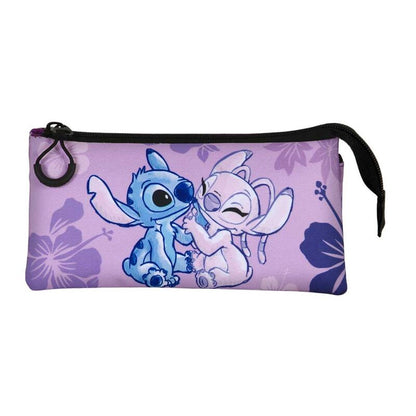 stitch & angel stitch disney triple pencil case