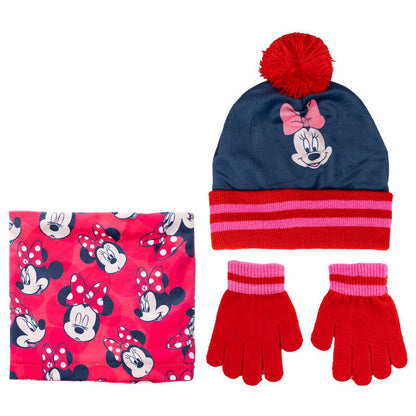 minnie mouse disney hat  gloves  and neck warmer set