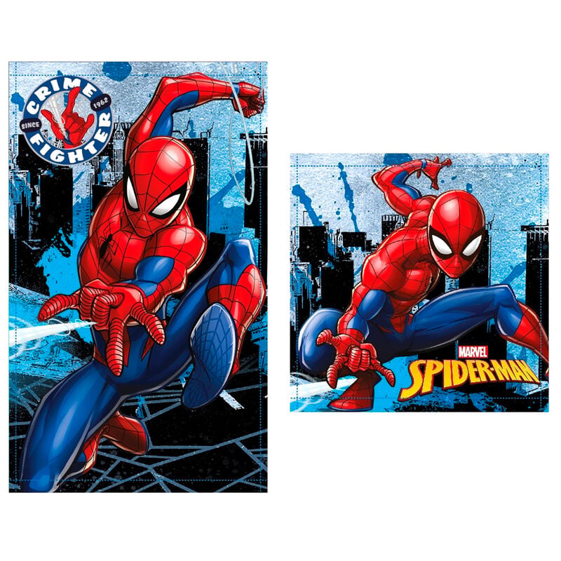 Set of 2 Spiderman Marvel cotton bath towels