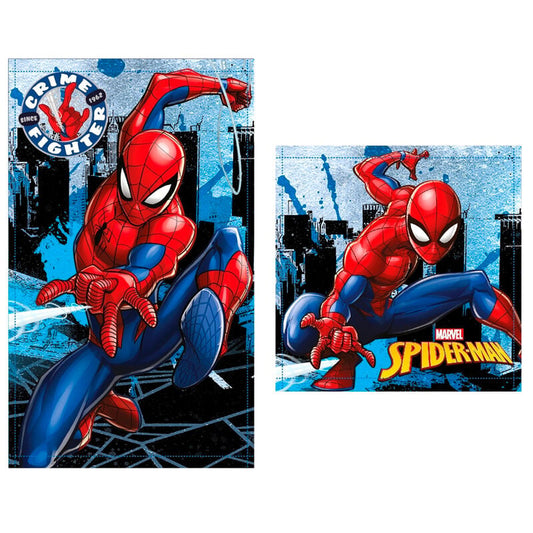 Set of 2 Spiderman Marvel cotton bath towels