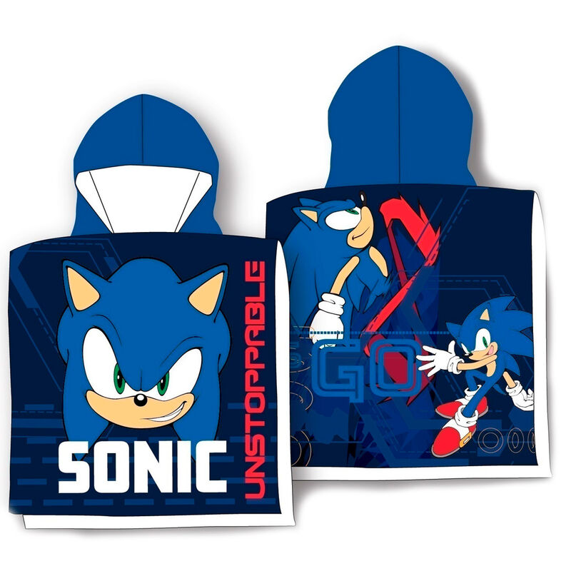 sonic the hedgehog cotton towel poncho