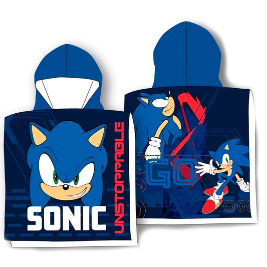 sonic the hedgehog cotton towel poncho
