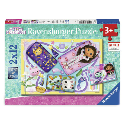 gabby's dollhouse puzzle 2x12pcs