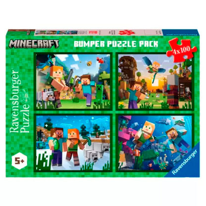 minecraft puzzle 4x100pcs
