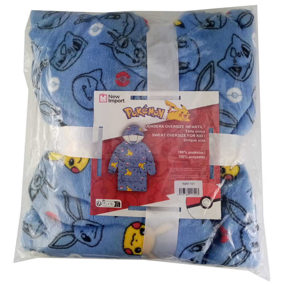 oversized Pokemon coral children's sweatshirt robe