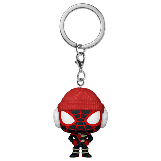 pocket pop keychain marvel spiderman miles morales winter miles