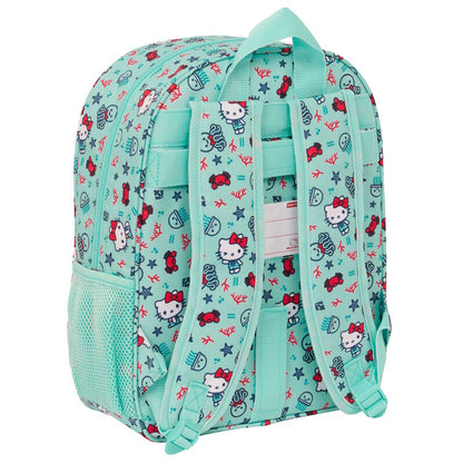 Mochila Hello Kitty para amantes do mar tamanho 34cm ajustável.