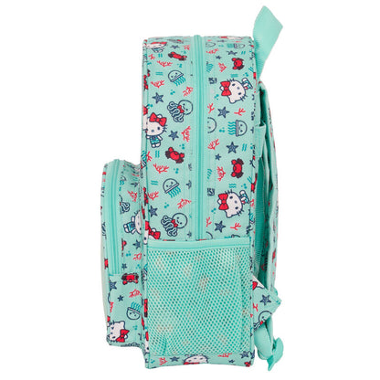 Mochila Hello Kitty para amantes do mar tamanho 34cm ajustável.