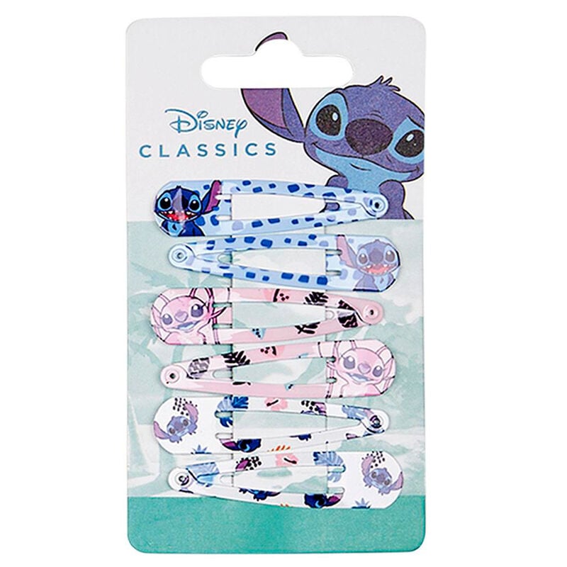 Blister pack of 6 Stitch Disney hair clips