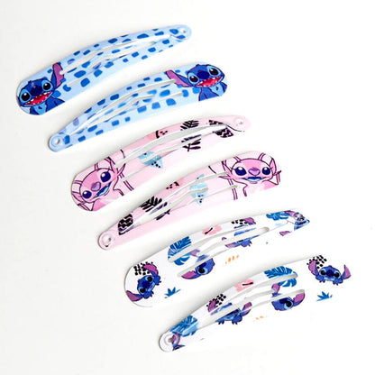 Blister pack of 6 Stitch Disney hair clips