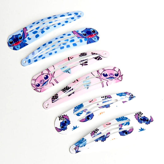 Blister pack of 6 Stitch Disney hair clips