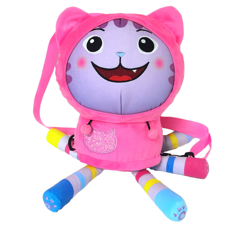 gabby's dollhouse dj plush backpack with hood  38cm