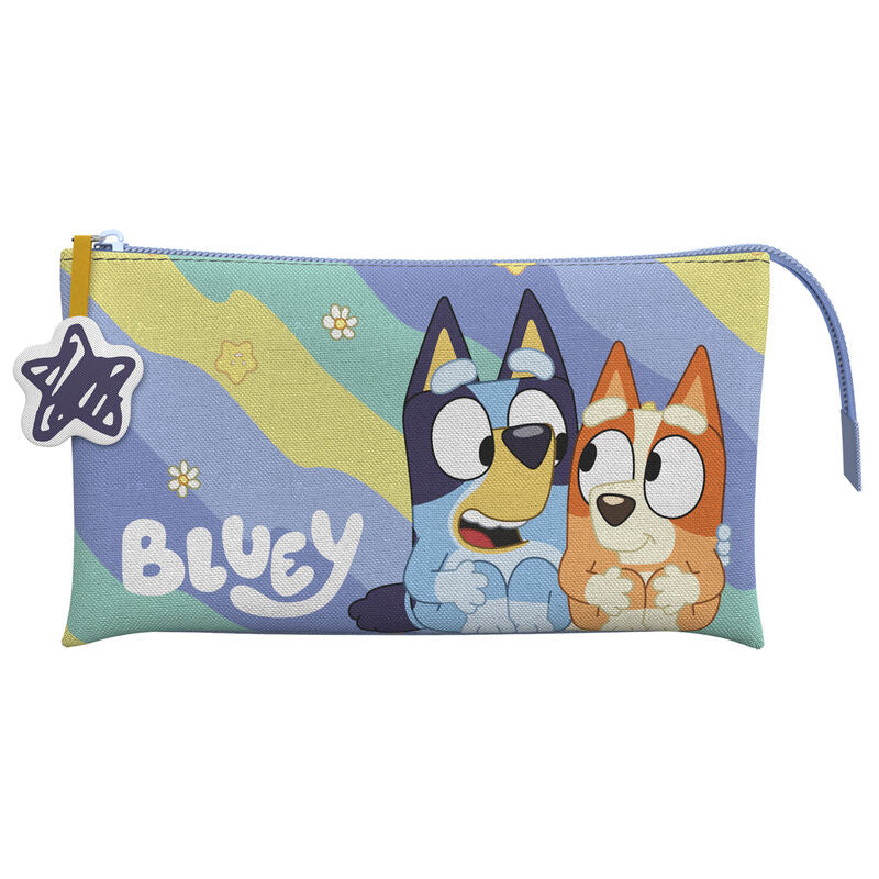 light waves bluey triple pencil case