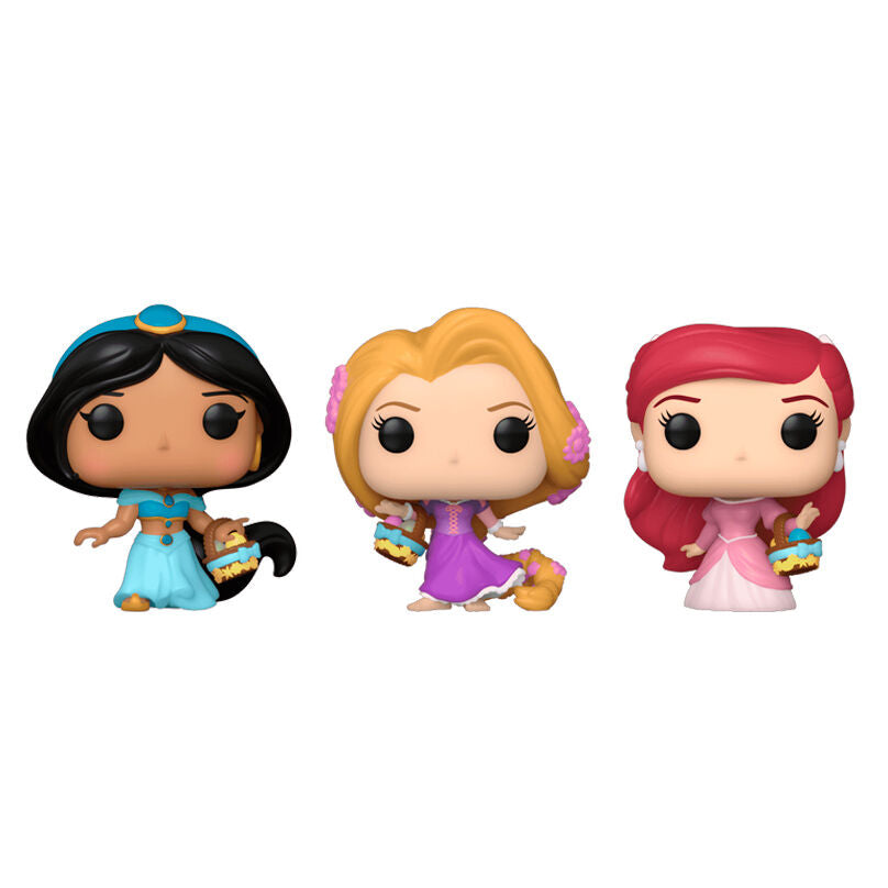 Blister pack of 3 Carrot Pocket POP Disney Princesses Rapunzel Ariel Jasmine Easter figures