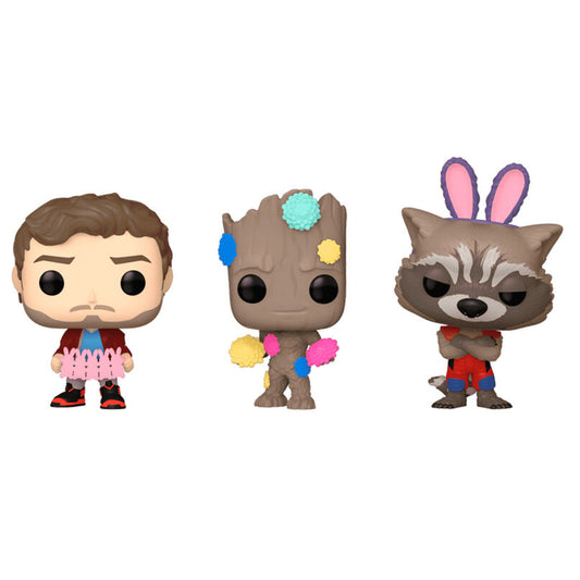 Blisterpackung mit 3 Carrot Pocket POP Marvel Guardians of the Galaxy Osterfiguren
