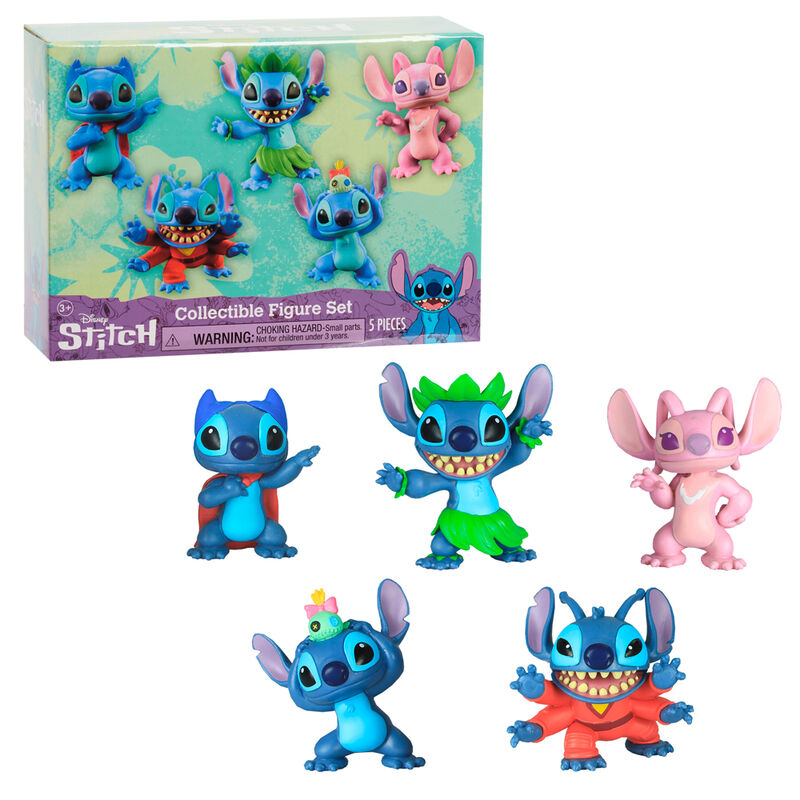 Blister of 5 Stitch Disney figures 7cm