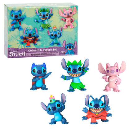 Blister of 5 Stitch Disney figures 7cm