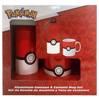 pokemon aluminum water bottle and ceramic mug set