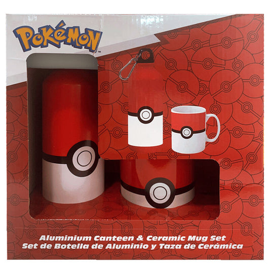 pokemon aluminum water bottle and ceramic mug set