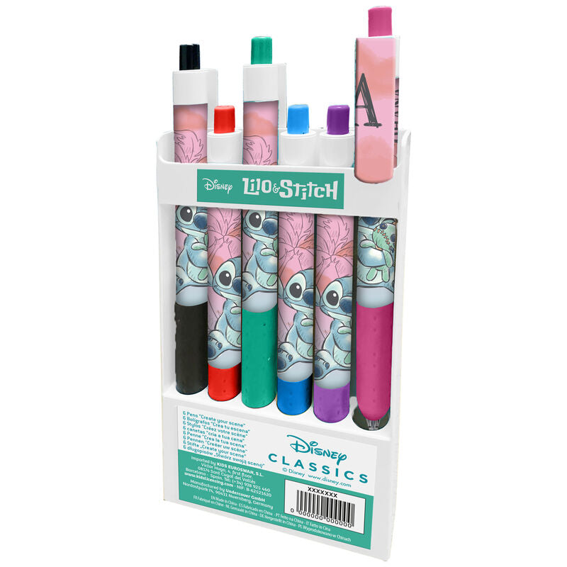 Blister of 6 Stitch Disney pens