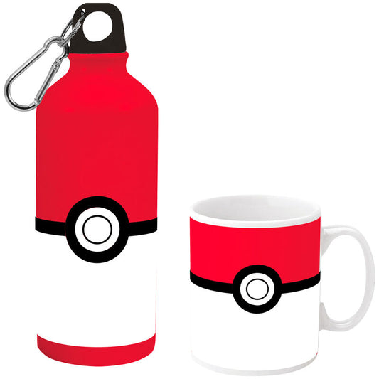 Conjunto de garrafa de água de alumínio e caneca de cerâmica Pokémon