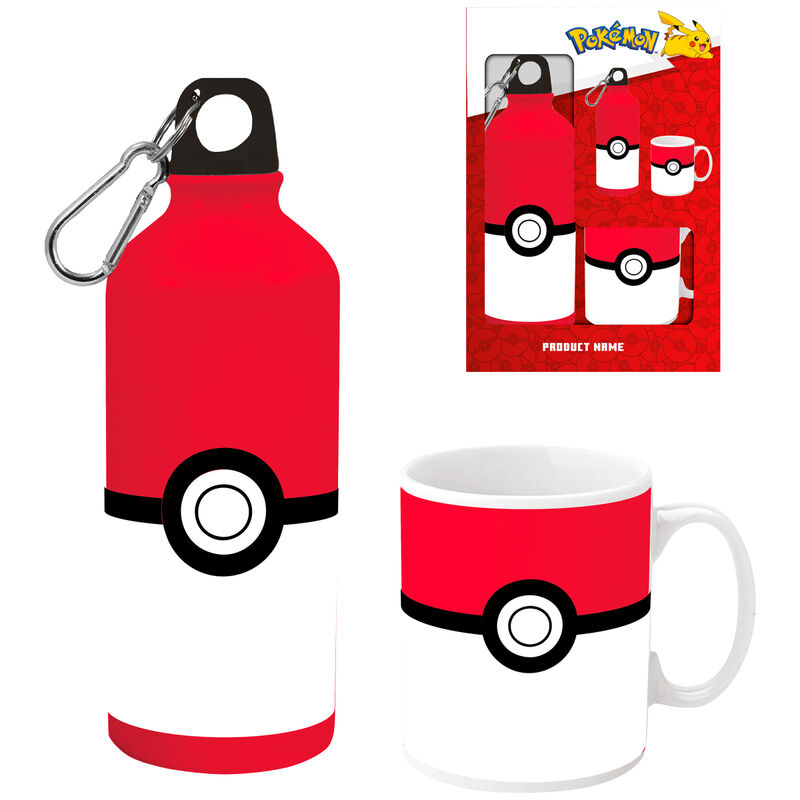 Pokémon Set aus Aluminium Wasserflasche und Keramikbecher